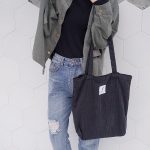 Corduroy Canvas Tote Handbag